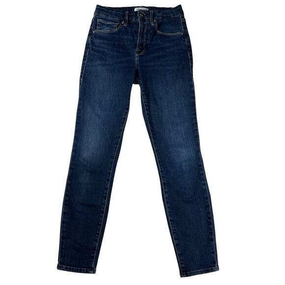 Good American Good Legs Crop Stretch Skinny Jeans Medium Wash Mid Rise Size 4/2 - Picture 2 of 10